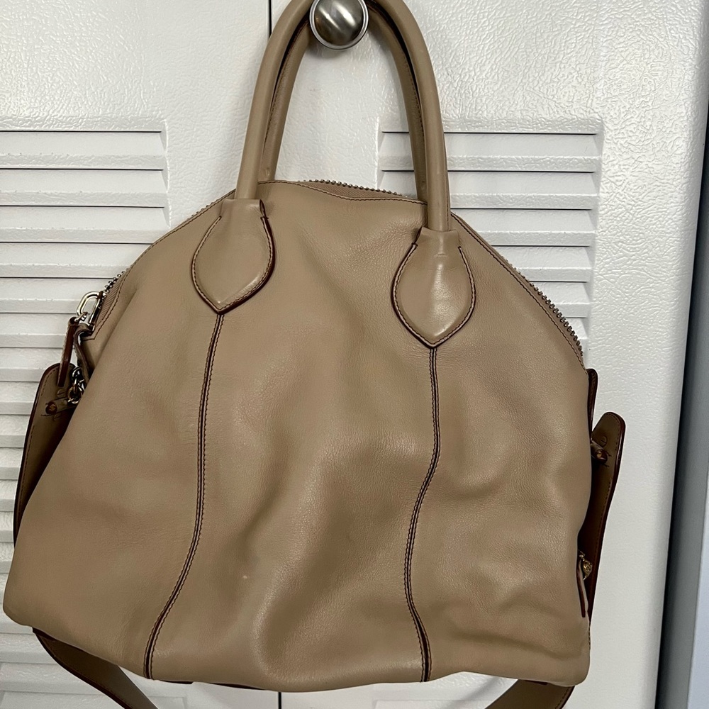 Roberto Cavalli Beige leather satchel
